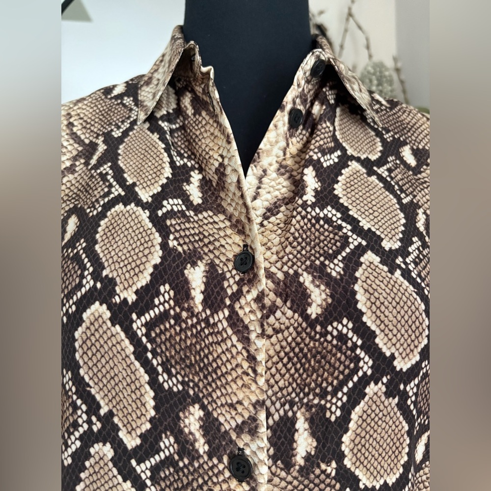 The Kooples *Women’s Button Down Blouse Python Print Size Small **100% Silk NWT